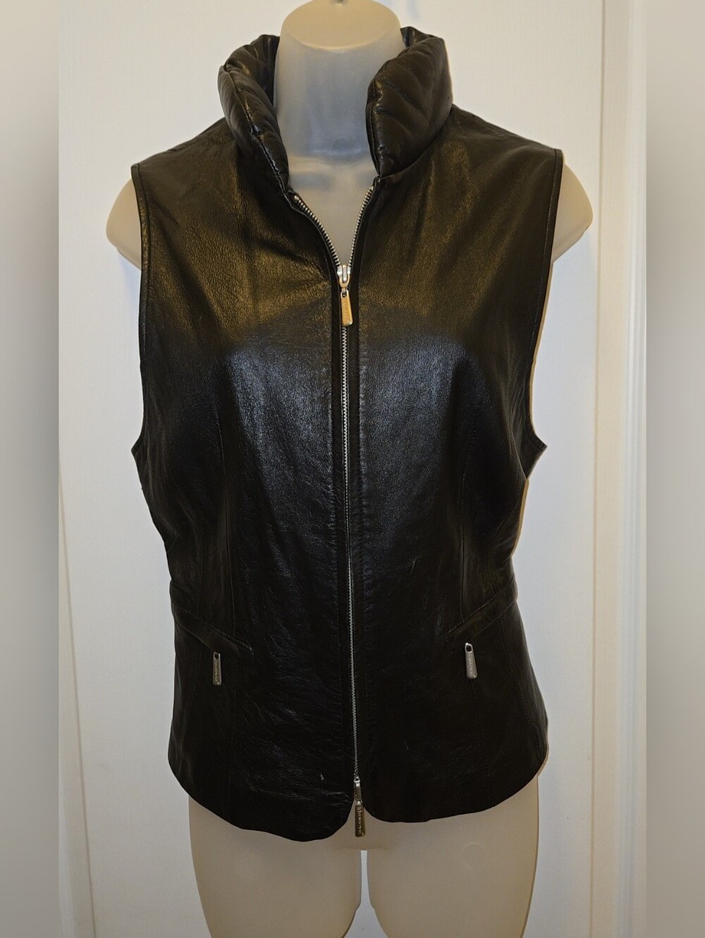 Rampage Genuine Black Leather Vest-Size L- Vintage Y2K 90s